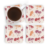 Palm Trees Pattern Coaster Set By Artists Collection