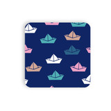 Paper Boats Pattern Coaster Set By Artists Collection