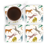 Rainbow Leopard Pattern Coaster Set By Artists Collection