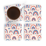 Usa Rainbows Pattern Coaster Set By Artists Collection