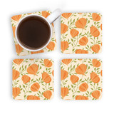 Winter Cherry Pattern Coaster Set By Artists Collection