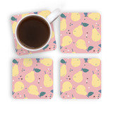 Yellow Pears Pattern Coaster Set By Artists Collection