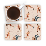 Workout Pattern Coaster Set By Artists Collection