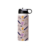 Woman Face Minimal Line Style Water Bottle By Artists Collection
