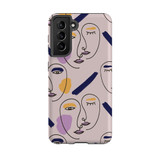 Woman Face Minimal Line Style Samsung Tough Case By Artists Collection