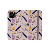 Woman Face Minimal Line Style iPhone Folio Case By Artists Collection