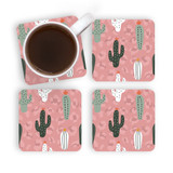 Wild Cacti Pattern Coaster Set By Artists Collection