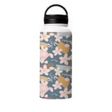 White Flowers Pattern Water Bottle By Artists Collection