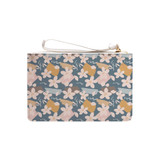 White Flowers Pattern Clutch Bag By Artists Collection