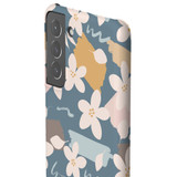 White Flowers Pattern Samsung Snap Case By Artists Collection