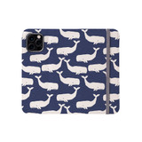 Whale Pattern iPhone Folio Case By Artists Collection