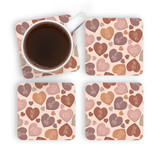 Valentines Hearts Pattern Coaster Set By Artists Collection