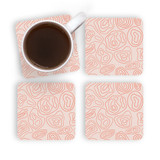 Topographic Map Pattern Coaster Set By Artists Collection