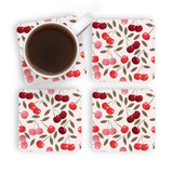 Sweet Cherry Pattern Coaster Set By Artists Collection