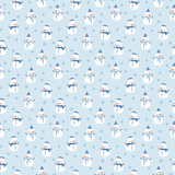 Blue Background Snowman Pattern Design By Artists Collection