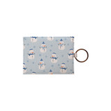 Blue Background Snowman Pattern Card Holder By Artists Collection