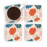 Simple Floral Pattern Coaster Set By Artists Collection