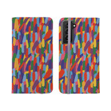 Rainbow Paint Strokes Pattern Samsung Folio Case By Artists Collection