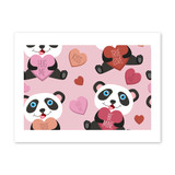 Panda Love Pattern Art Print By Artists Collection