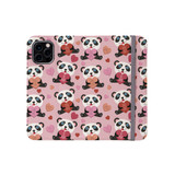 Panda Love Pattern iPhone Folio Case By Artists Collection
