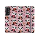 Panda Love Pattern Samsung Folio Case By Artists Collection