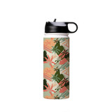 Palm Trees With Lines Pattern Water Bottle By Artists Collection