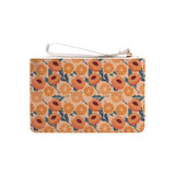 Orange And Peach Pattern Clutch Bag By Artists Collection