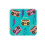 Neon Music Pattern Coaster Set By Artists Collection