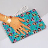 Neon Music Pattern Clutch Bag By Artists Collection