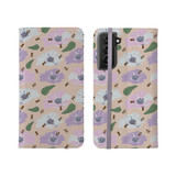 Flowers With Bees Pattern Samsung Folio Case By Artists Collection