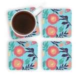 Flower Background Coaster Set By Artists Collection