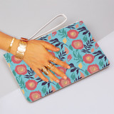 Flower Background Clutch Bag By Artists Collection