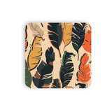 Exotic Modern Leaves Pattern Coaster Set By Artists Collection