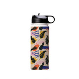 Exotic Banana Leaves Pattern Water Bottle By Artists Collection