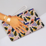 Exotic Banana Leaves Pattern Clutch Bag By Artists Collection