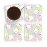 Bright Easter Bunny Pattern Coaster Set By Artists Collection