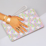 Bright Easter Bunny Pattern Clutch Bag By Artists Collection