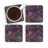 Colorful Leaves Outline Pattern Coaster Set By Artists Collection
