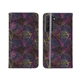 Colorful Leaves Outline Pattern Samsung Folio Case By Artists Collection