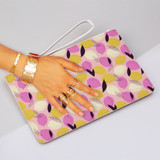 Pink Citrus Pattern Clutch Bag By Artists Collection