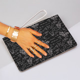 Chalkboard Math Pattern Clutch Bag By Artists Collection