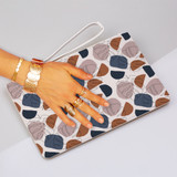 Abstract Shapes Earthy Hues Clutch Bag By Artists Collection