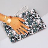 Abstract Inverse Leaves Pattern Clutch Bag By Artists Collection