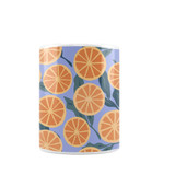 Abstract Oranges With Purple Background Pattern Coffee Mug By Artists Collection