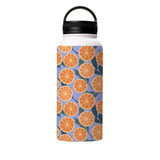 Abstract Oranges With Purple Background Pattern Water Bottle By Artists Collection