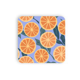 Abstract Oranges With Purple Background Pattern Coaster Set By Artists Collection