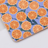 Abstract Oranges With Purple Background Pattern Clutch Bag By Artists Collection