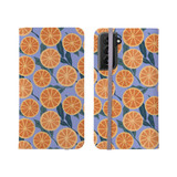 Abstract Oranges With Purple Background Pattern Samsung Folio Case By Artists Collection