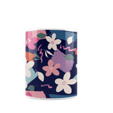 Abstract Orange Flowers Pattern Coffee Mug By Artists Collection
