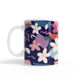 Abstract Orange Flowers Pattern Coffee Mug By Artists Collection
